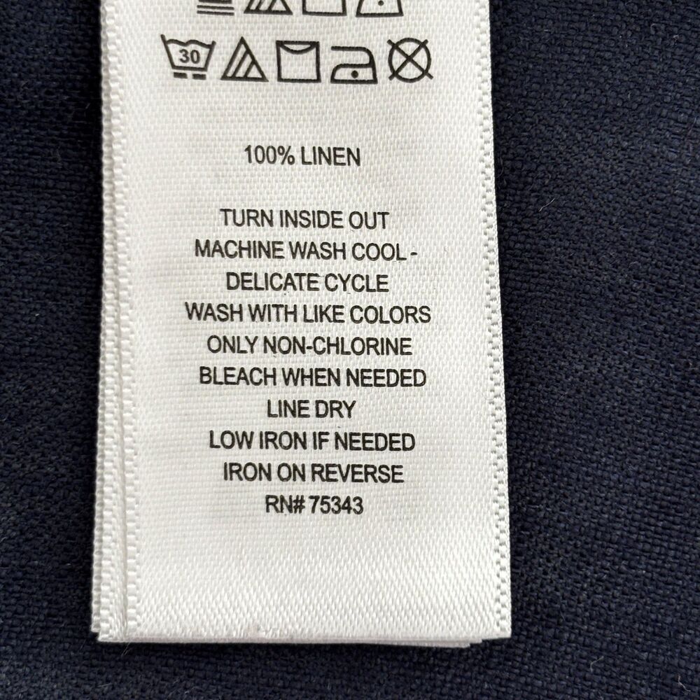 Sigrid Olsen Coastal Capsule Linen Button Up Top Large Minimalist Lagenlook - Picture 4 of 7